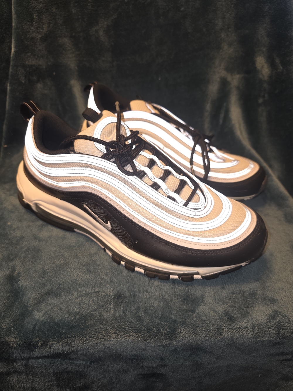 Nike Men’s Air Max 97 Premium Black, White & Tan Sneakers